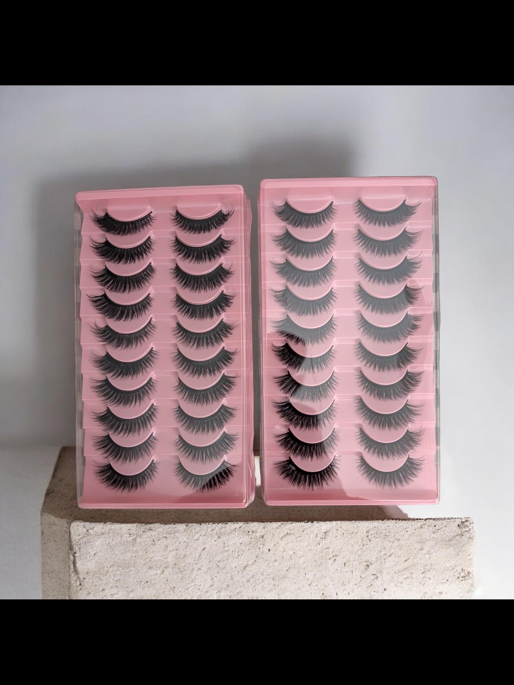 Women's 2 Packs 10 Pairs Black False Eyelash Set – Voluminous Stacked Lashes